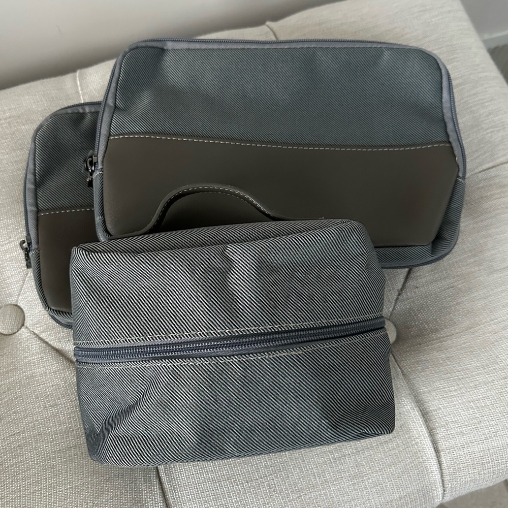 Bundle of 3 Bvlgari for Emirates Travel Set Zip Cases / Pouches
